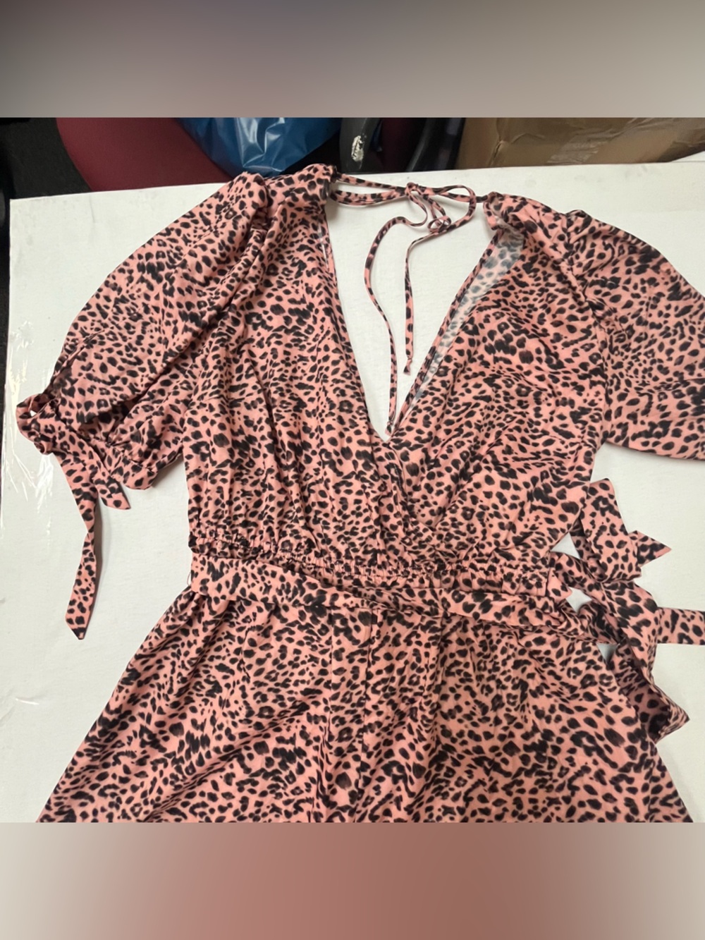 Leopard Print Wrap Romper xl fashion nova - Picture 4 of 8